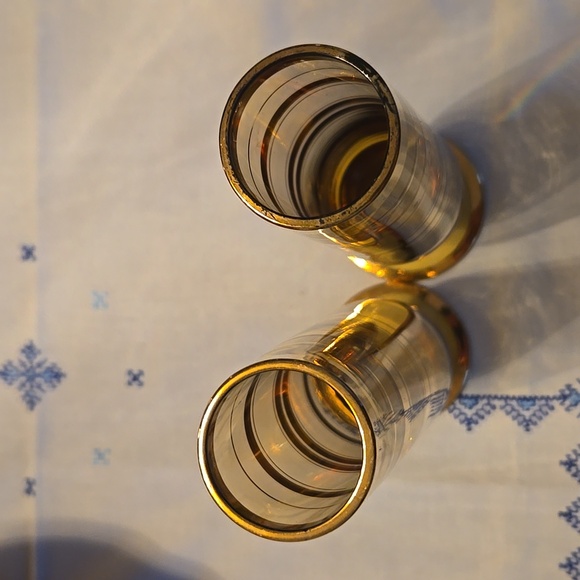 Vintage MCM tapered bud vase with gold strips - Picture 10 of 11